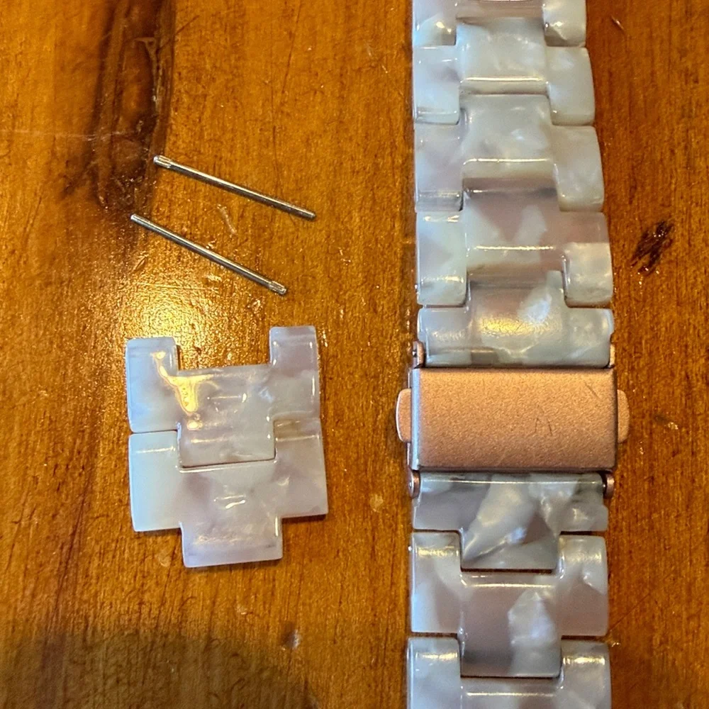 Rose Gold/White Marble Stainless Link Band for Apple Iwatch 42MM